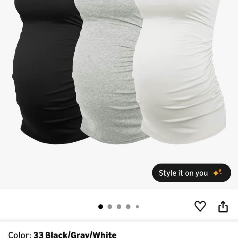 Maternity Tank Tops - Black, Gray, White